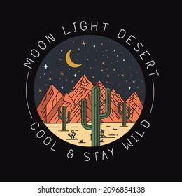 Desert vibes  t-shirt design, vintage illustration for t-shirt print design, background, label or sticker. Vector illustration.