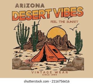 Desert vibes vector artwork for t shirt and others. 