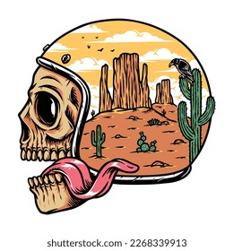 desert view in the helmet