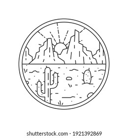 Desert View Vector Design Inside Circle Stock Vector (Royalty Free ...