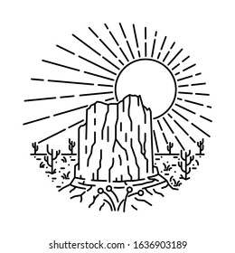 Desert Wild Line Graphic Illustration Vector Art T-shirt Design