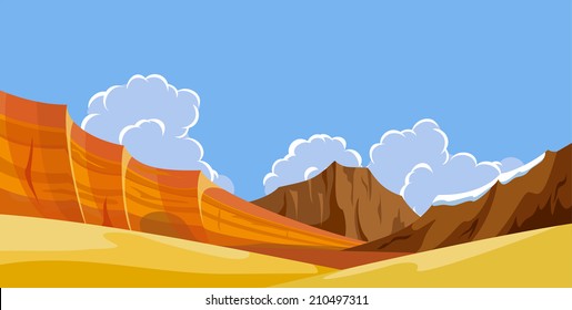 Desert wild nature landscapes with mountains