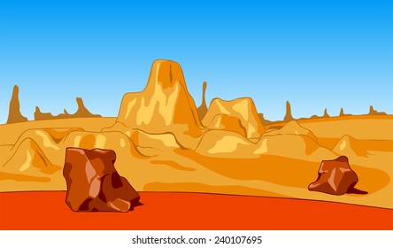 Desert wild nature landscapes with mountains