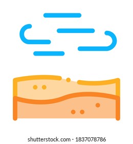 Desert Wind Icon Vector. Outline Desert Wind Sign. Isolated Contour Symbol Illustration