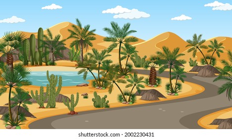 Desert winding road into the distance