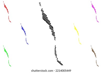 Desertas Islands (Madeira Archipelago, Portugal, Portuguese Republic) map vector illustration, scribble sketch Ilhas Deserta Grande, Bugio and Chao Islet map