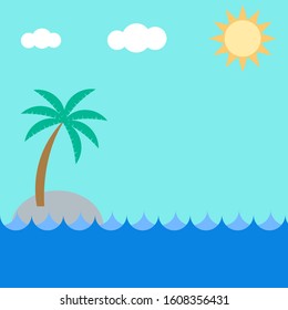 deserted island background copy space