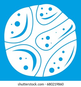 Deserted planet icon white isolated on blue background vector illustration