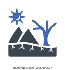 Icono del desierto de desertificación, gráficos vectores