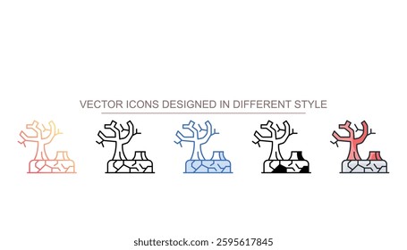 Desertification icon design with white background stock illustration