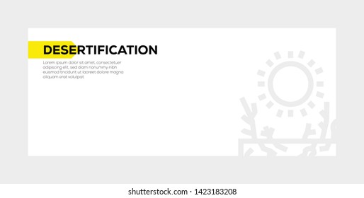 DESERTIFICATION ICON AND ILLUSTRATION CONCEPT