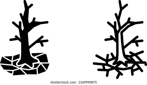Desertification icon , vector illustration