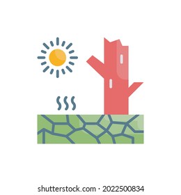 Ilustración del estilo de icono plano del vector de desertificación. archivo EPS 10