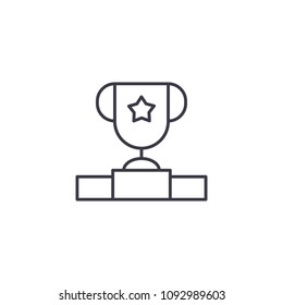 Deserved award linear icon concept. Deserved award line vector sign, symbol, illustration.