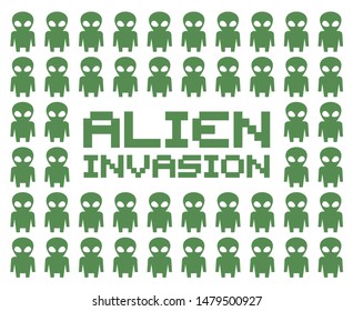 desgin of alien invasion illustration