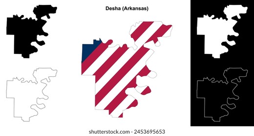 Desha County (Arkansas) outline map set