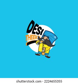 Desi theeka vector logo design template.