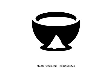 Desiccated Coconut, black isolated vector silhouette