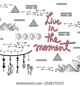 desig graphic  live in the moment vector art