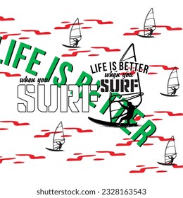 desig graphic surfing  vector art