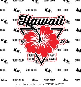 desig graphic vector hawai surf club art