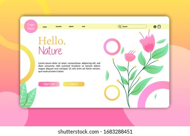 Desig landing page or web page design templates for beauty, spa, wellness, natural products, cosmetics, body care. Gradient vector illustration concepts for website and mobile website development.