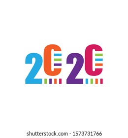 design 2020 logo vector colorful