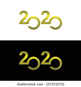 design 2020 logo vector gold color
