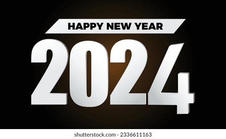 Design 2024 Happy New Year poster layout. Creative concept of template Vector Design.