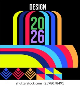Design 2026 A Modern and Colorful Graphic Illustration