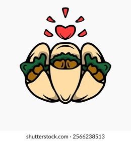 design of 3 kebabs in a row for promotional purposes