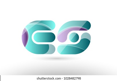 Design of 3D alphabet letter es e s logo combination with green glossy purple pastel color suitable as an icon for a company or business