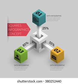 design 3d cubes vector infographics
