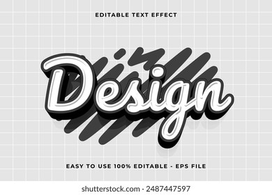 design 3d editable vector text effect. trendy style text effect