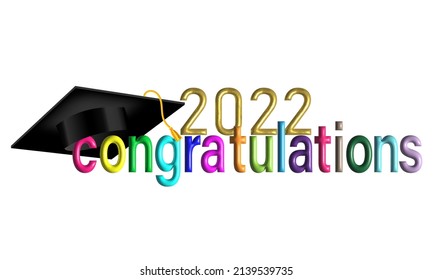 Design 3d Letters Congratulations And Graduation Cap Graphic Resources Isolated Transparent Background Png