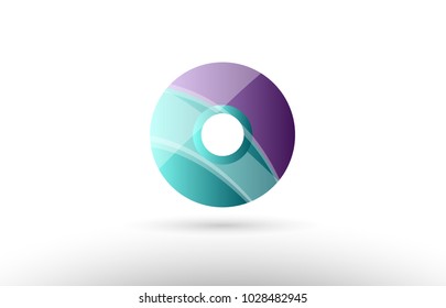 Design of 3D number 0 zero logo with green glossy purple pastel color suitable as an icon for a company or business
