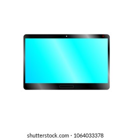 Design 3D tablet with blue screen, illustration vector