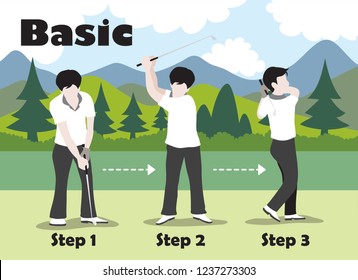 Design a 3-Step Badge to Play Basic Golf on a Natural Background