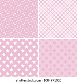 Design 4 Chic different vector patterns. Pastel color.