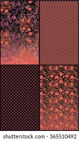 design of 4 sets seamless. Floral ornament and geometric