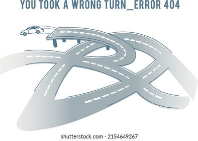 Design 404 error. Vector concept illustration for page 404. Page is lost and not found message. Template for a web page with 404 error.