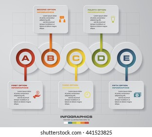 Design 5 steps circle infographic/timeline template  for business concept. EPS10