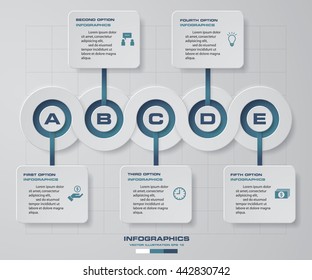 Design 5 steps circle infographic/timeline template  for business concept. EPS10