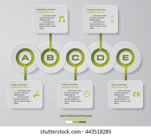 Design 5 steps circle infographic/timeline template  for business concept. EPS10