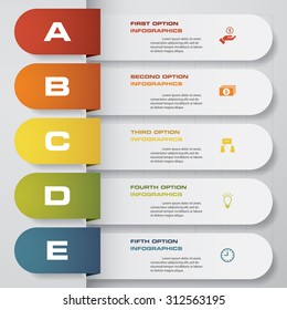 Design 5 steps clean template. Can be used for banner, diagram, web design, infographic Vector Eps10