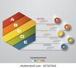 Design 5 steps clean template. Banner, diagram, web design, infographic Vector Eps10