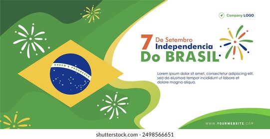 Design of 7 de setembro, dia da independencia do Brasil 2024, (translation : 7 September, Independence Day of Brazil 2024), Background, Banner, Billboard, Poster, Social Media, Social Media template