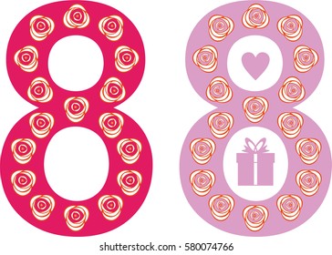 Design  8 March Women's Day greeting card template.