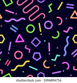 Design from 80s. Seamless memphis pattern illustration