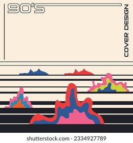 Design with a 90-80s feel with the concept of radio radar or wave signals. Square